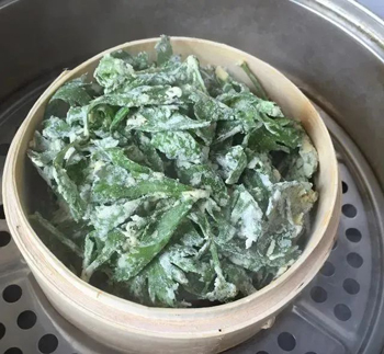 降血糖食疗方：粉蒸芹菜叶